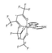 [Ru(II)(1,1,1-5,5,5-hexafluoro-2,4-pentanedionato)2(2-(2'-pyridyl)imidazole)] Structure