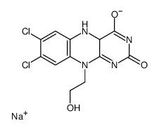 sodium,7,8-dichloro-10-(2-hydroxyethyl)-4a,5-dihydrobenzo[g]pteridin-3-ide-2,4-dione结构式