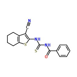 N-benzoyl-N'-(3-cyano-4,5,6,7-tetrahydro-1-benzothien-2-yl)thiourea Structure