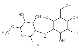 4-[(4,5-dihydroxy-6-methoxy-2-methyl-oxan-3-yl)amino]-6-(hydroxymethyl )cyclohexane-1,2,3,5-tetrol Structure