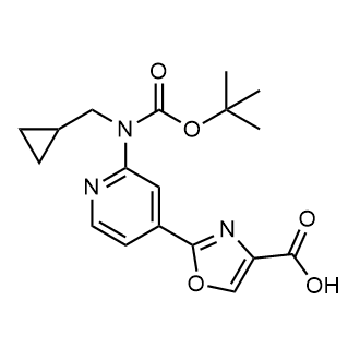 2-(2-((tert-Butoxycarbonyl)(cyclopropylmethyl)amino)pyridin-4-yl)oxazole-4-carboxylic acid Structure