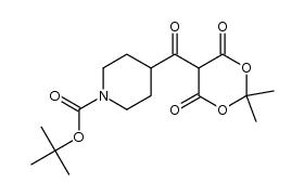 tert-butyl 4-(2,2-dimethyl-4,6-dioxo-1,3-dioxane-5-carbonyl)piperidine-1-carboxylate结构式