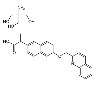 2-amino-2-(hydroxymethyl)propane-1,3-diol,2-[6-(quinolin-2-ylmethoxy)naphthalen-2-yl]propanoic acid结构式