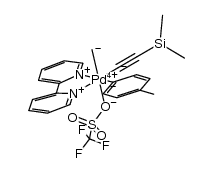 Pd(triflate )Me(p-tolyl)(C≡CSiMe3)(2,2′-bipyridine)结构式