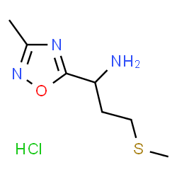 1-(3-Methyl-1,2,4-oxadiazol-5-yl)-3-(methylthio)propan-1-amine hydrochloride Structure