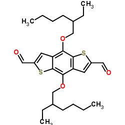 2,6-二醛基-4,8-双[(2-乙基己基)氧基]-苯并[1,2-B:4,5-B']二噻吩结构式