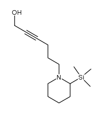 1-(6-Hydroxyhex-4-ynyl)-2-(trimethylsilyl)piperidine Structure