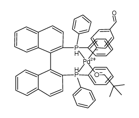 [(+/-)-BINAP]Pd(p-C6H4CHO)(OCH2CMe3) Structure