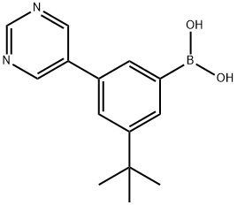 3-(tert-Butyl)-5-(pyrimidin-5-yl)phenylboronic acid structure