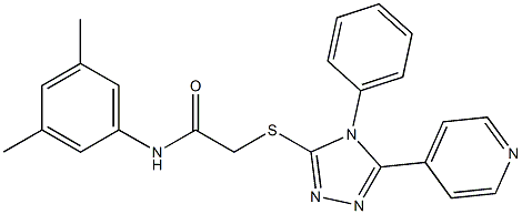 N-(3,5-dimethylphenyl)-2-[(4-phenyl-5-pyridin-4-yl-1,2,4-triazol-3-yl)sulfanyl]acetamide结构式