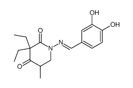 3,3-Diethyl-1-[(3,4-dihydroxybenzylidene)amino]-5-methyl-2,4-piperidinedione结构式