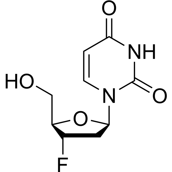 2',3'-二脱氧-3'-氟尿苷结构式