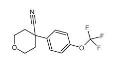 4-(4-(trifluoromethoxy)phenyl)tetrahydro-2H-pyran-4-carbonitrile structure