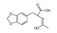 (2R)-2-acetamido-3-(1,3-benzodioxol-5-yl)propanoic acid结构式