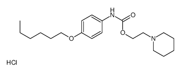 2-piperidin-1-ium-1-ylethyl N-(4-hexoxyphenyl)carbamate,chloride结构式