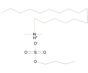 N,N-二甲基-N-十六烷基季铵基丁基硫酸酯结构式