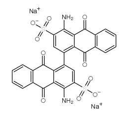 disodium 4,4'-diamino-9,9',10,10'-tetrahydro-9,9',10,10'-tetraoxo[1,1'-bianthracene]-3,3'-disulphonate Structure