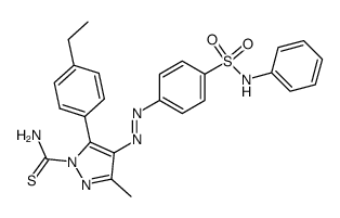 5-(4-ethyl-phenyl)-3-methyl-4-(4-phenylsulfamoyl-phenylazo)-pyrazole-1-carbothioic acid amide结构式