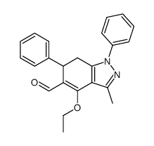 4-ethoxy-3-methyl-1,6-diphenyl-6,7-dihydro-1H-indazole-5-carbaldehyde结构式