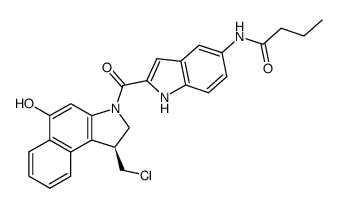 3-(5-butyrylaminoindole-2-carbonyl)-1-(S)-(chloromethyl)-5-hydroxy-1,2-dihydro-3H-benz[e]indole结构式