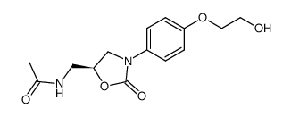 N-{(S)-3-[4-(2-Hydroxy-ethoxy)-phenyl]-2-oxo-oxazolidin-5-ylmethyl}-acetamide结构式