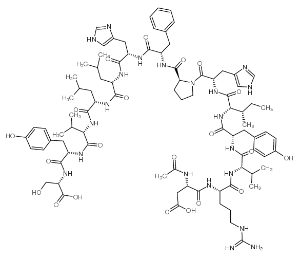Ac-Asp-Arg-Val-Tyr-Ile-His-Pro-Phe-His-Leu-Leu-Val-Tyr-Ser-OH结构式
