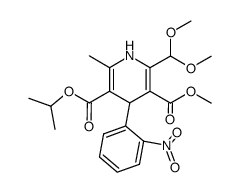 isopropyl 2-dimethoxymethyl-3-methoxycarbonyl-6-methyl-4-(2-nitrophenyl)-1,4-dihydropyridine-5-carboxylate结构式