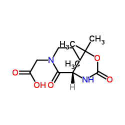 {3-[(叔丁氧基羰基)氨基]-2-氧哌啶-1-基}乙酸结构式