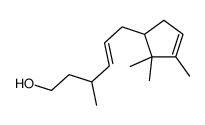 3-methyl-6-(2,2,3-trimethylcyclopent-3-en-1-yl)hex-4-en-1-ol结构式