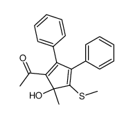 4-acetyl-5-hydroxy-5-methyl-1-methylthio-2,3-diphenyl-1,3-cyclopentadiene Structure