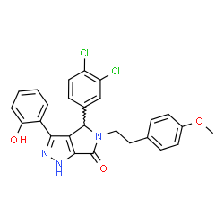 4-(3,4-dichlorophenyl)-3-(2-hydroxyphenyl)-5-[2-(4-methoxyphenyl)ethyl]-4,5-dihydropyrrolo[3,4-c]pyrazol-6(2H)-one Structure