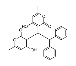 4-hydroxy-3-[1-(4-hydroxy-6-methyl-2-oxopyran-3-yl)-2,2-diphenylethyl]-6-methylpyran-2-one结构式