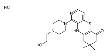 4-[4-(2-hydroxyethyl)piperazin-1-yl]-7,7-dimethyl-6,8-dihydro-5H-pyrimido[4,5-b][1,4]benzothiazin-9-one,hydrochloride Structure