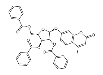 4-methylumbelliferyl 2,3,5-tri-O-benzoyl-α-L-arabinofuranoside结构式