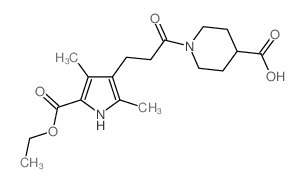 1-{3-[5-(Ethoxycarbonyl)-2,4-dimethyl-1H-pyrrol-3-yl]propanoyl}piperidine-4-carboxylic acid structure