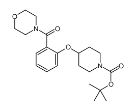 4-[2-(Morpholine-4-carbonyl)-phenoxy]-piperidine-1-carboxylic acid tert-butyl ester structure