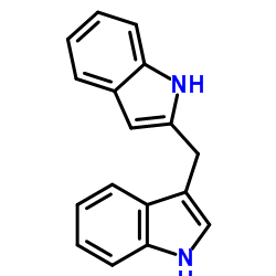 3-((1H-吲哚-2-基)甲基)-1H-吲哚结构式