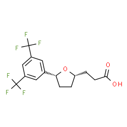 3-(5-(3,5-BIS(TRIFLUOROMETHYL)PHENYL)-TETRAHYDROFURAN-2-YL)PROPANOIC ACID Structure