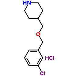 4-{[(3-Chlorobenzyl)oxy]methyl}piperidine hydrochloride (1:1) Structure