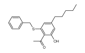 2-(benzylthio)-6-hydroxy-4-pentylacetophenone Structure