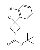 3-(2-bromophenyl)-1-tert-butyloxycarbonylazetidin-3-ol结构式