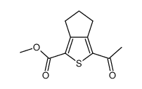 Methyl 3-acetyl-5,6-dihydro-4H-cyclopenta[c]thiophene-1-carboxylate结构式