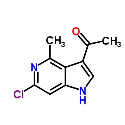 3-乙酰基-6-氯-4-甲基-5-氮杂吲哚结构式