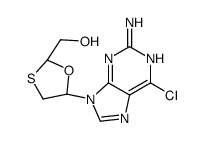 [(2R,5S)-5-(2-amino-6-chloropurin-9-yl)-1,3-oxathiolan-2-yl]methanol Structure