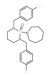 1H-Azepine,1-[[1,3-bis[(4-chlorophenyl)methyl]tetrahydro-2-oxido-1,3,2-diazaphosphorin-1(2H)-yl]phosphinyl]hexahydro-结构式