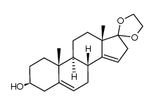 17,17-ethylenedioxy-3β-hydroxyandrosta-5,14-diene结构式