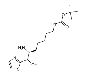 ((S)-6-Amino-7-hydroxy-7-thiazol-2-yl-heptyl)-carbamic acid tert-butyl ester Structure