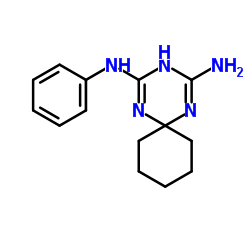 N2-PHENYL-1,3,5-TRIAZASPIRO[5.5]UNDECA-1,3-DIENE-2,4-DIAMINE结构式