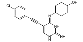 4-[[2-amino-5-[2-(4-chlorophenyl)ethynyl]pyrimidin-4-yl]amino]cyclohexan-1-ol Structure