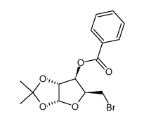 3-O-benzoyl-5-bromo-5-deoxy-1,2-O-isopropylidene-α-D-xylofuranose结构式